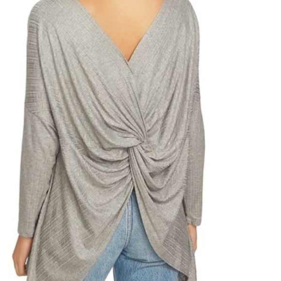 NWT! 1.State XS grey Ribbed knot back sweater - Picture 2 of 8